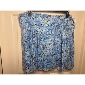 HDE Womens Floral Print Active Skort Blue Purple Athletic Tennis Golf Skirt 2X